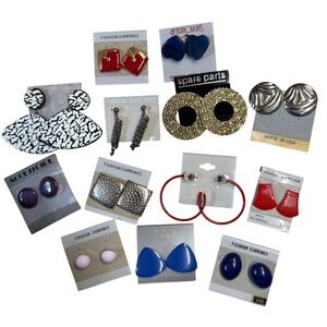 Vintage Earrings Lot Stud Dangle Fashion Costume Jewelry‎